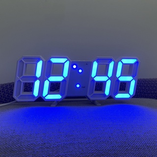 COMELY นาฬิกาดิจิตอล3D 3D LED Clock นาฬิกาดิจิตอล เสียบ USB นาฬิกาตกแต่งห้อง สไตล์มินิมอล （6 สี）