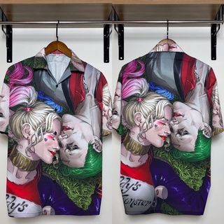 เสื้อเชิ้ตผ้าไหมอิตาลีลายJokers&amp;HarleQuinn (JK08)