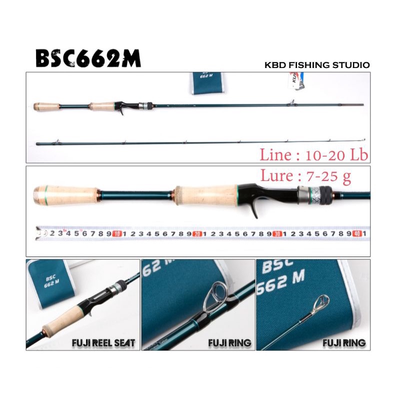 KUYING Battle Song BSC-662M คันเบท 2 ท่อน เวทสาย 10-20 ปอนด์ ยาว 6 ฟุต 6 นิ้ว
