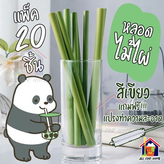 หลอดไม้ไผ่ เป็นชุด หลอด รักษ์โลก ใช้ซ้ำได้ หลอดดูดน้ำ พกพา หลอดดูดน้ำ ไม้ไผ่ แปรงทำความสะอาดหลอด Bamboo Straw