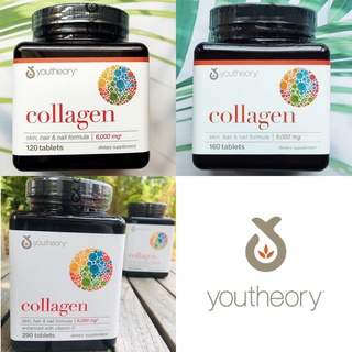 (Youtheory®) Collagen Skin, Hair &amp; Nail Formula 6000 mg คอลลาเจน ผม ผิว &amp; เล็บ