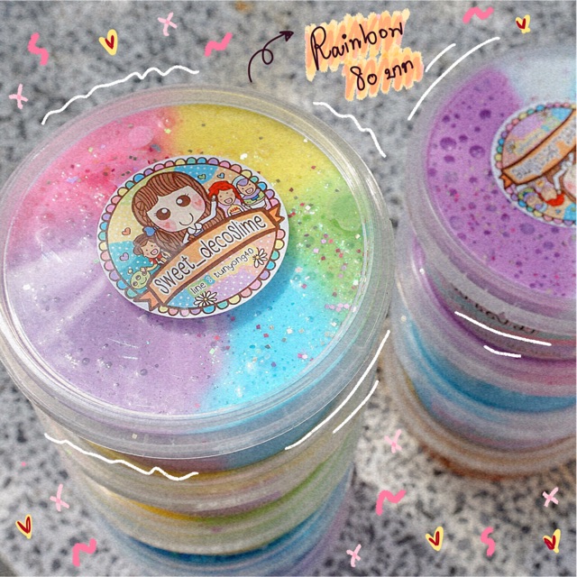 สไลม์เรนโบว์ พร้อมส่ง ปลอดภัยไร้สารอันตราย ยืดสนุก จิ้มหิน ถูกใจเด็กๆ