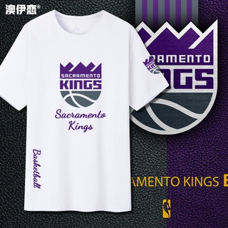 เสื้อยืดโอเวอร์ไซส์Sacramento Kings Jersey เสื้อฝึกซ้อม บาสเกตบอล แขนสั้น Cal กีฬาครึ่งแขน T แขนเสื้อ SummerS-4XL