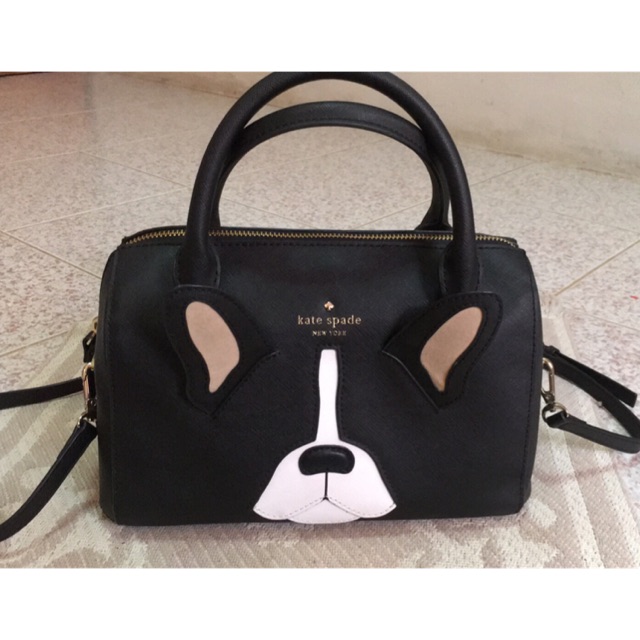 Kate spade (มือสอง) รุ่น MA Cherie Antoine French Bulldog Frenchie Large Lane Satchel