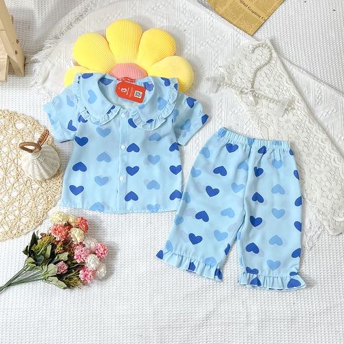 ชุดนอนคอระบายผ้าไหมมะม่วงพร้อมแขนพัฟสําหรับเด็กผู้หญิงตั้งแต่ 11-32Kg - BPN40 - Babi mama