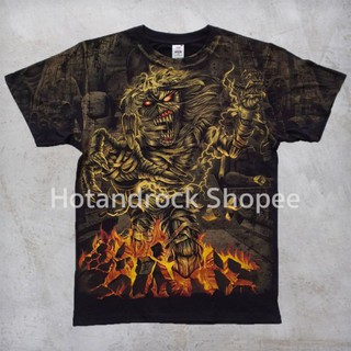 เสื้อยืดวงIRON MAIDEN LIGTHING EARTH PREMIUM OVPS-3XL