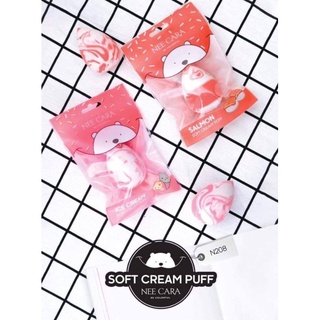 ⚡FLASH SALE⚡♡พร้อมส่ง์N208 Nee Cara Soft Cream Puff ฟองน้ำไข่ นีคาร่า นุ่มมากๆ เกลี่ยรองพื้นได้เรียบเนียนสนิท ชนะเลิศมาก