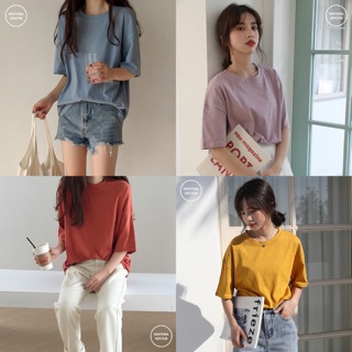 พร้อมส่ง ⛅️ Plain oversize t-shirt / เสื้อยืด / เสื้อโอเวอร์ไซส์ /ovetsize/เสื้อยืดสีพื้น