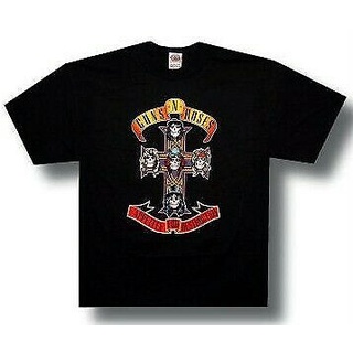 เสื้อยืดผ้าฝ้าย เสื้อยืดลําลอง แขนสั้น พิมพ์ลายโลโก้ GNR Hard Rock Heavy Metal CROSS สําหรับผู้ชาย และผู้ใหญ่ ไซซ์ M 227