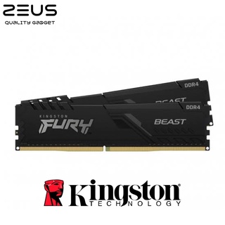 KINGSTON FURY Beast Black 16GB DDR4 2666MHz/3200MHz (8GBx2) Non ECC Memory RAM DIMM แรม