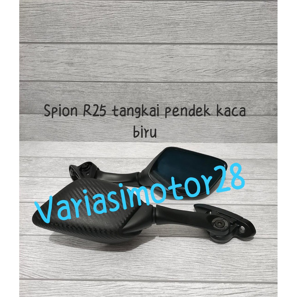 R25 MIRROR SHORT STEP CARBON BLUE GLASS / FAIRING CARBON NINJA FI 250 NMAX R15 R25 CBR MIRROR
