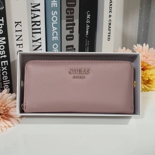 กระเป๋าเงิน GUESS WOMENS WALLET กระเป๋าตังค์แบบซิปรอบ หนังเรียบ