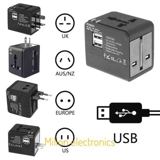 หัวแปลงปลั๊กไฟทั่วโลกAdapterมีUSB