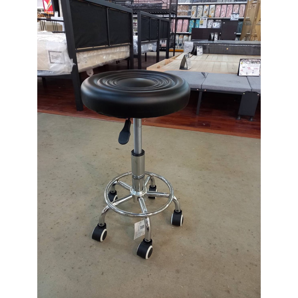 PULITO เก้าอี้บาร์หัวกลม ปรับระดับความสูงได้ มีล้อเลื่อน รุ่น Nifty-BK 45×45×63 ซม. สีดำ - รูปที่ 4