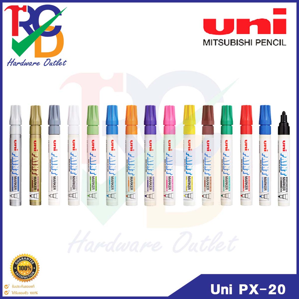 ปากกาเคมี PX-20(L) ปากกา UNI PAINT Marker PX-20 ชนิดหัวกลม เขียนเหล็ก ยาง (1แท่ง)