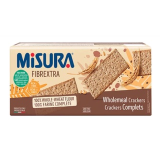 Misura Fibrextra Whole Grain Crackers - 385g. มิซูระไฟเบอร์เอ็กซ์ตร้าโฮลเกรนแครกเกอร์ - 385กรัม.