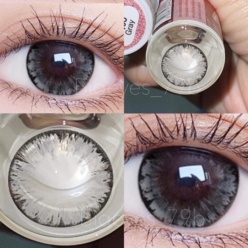 (สายตาปกติและสั้น) Gray ขนาดตาโต (Bigeyes) กรองแสง uv จดทะเบียนถูกต้อง คอนแทคเลนส์สัญชาติเกาหลี