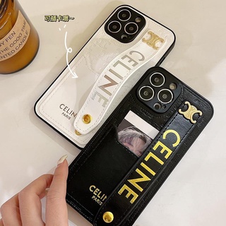 CELINE เคสโทรศัพท์มือถือ ป้องกันกระแทก พร้อมสายคล้องมือ สําหรับ iPhone 14 Pro Max 12 Pro 13 Pro Max 11 Pro XS XR X