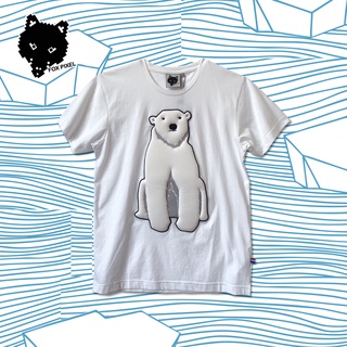 FOXPIXEL , เสื้อยืด ปักลาย หมีขั้วโลก เสื้อ ลาย คาเรกเตอร์ สัตว์, ฟอกซ์พิกเซล, POLAR BEAR EMBROIDERY ON PAD T-SHIRT