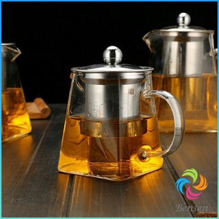 Bensen แก้วกาชงชา   ตัวกรองสแตนเลส ก้นออกแบบเป็นเหลี่ยม ไลฟ์สไตล์เม็กซิโก Glass teapot