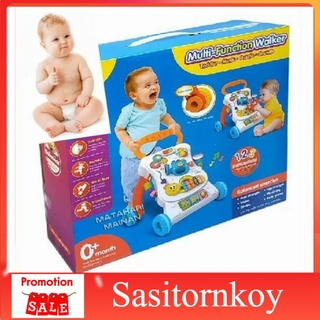 sasitornkoy รถหัดเดินราคาถูก รถหัดเดินเด็กอ่อน รถหัดเดิน รถผลักเดินกิจกรรม Multi-Function Walker รถหัดเดินวงกลม