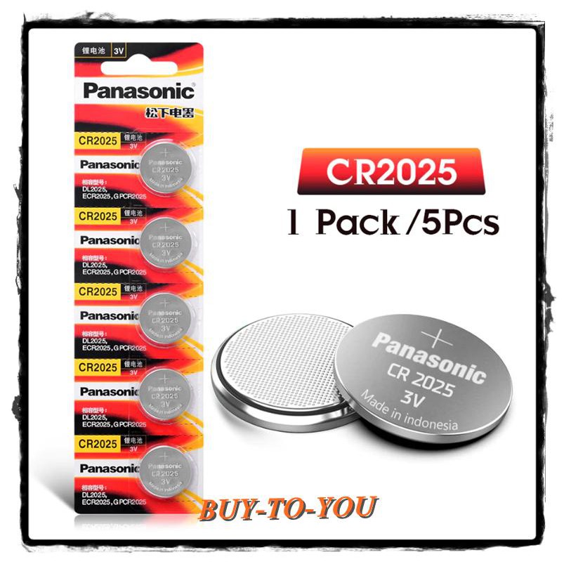 ถ่านกระดุม PANASONIC รุ่น CR2025 3V Lithium Battery พร้อมส่ง (1 Pack มี