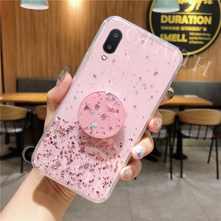 In Stock เคสโทรศัพท์ Samsung Galaxy M02 A02 2021 New Case Ins Glitter Star Space Softcase With Stand Holder Back Cover เคส SamsungA02