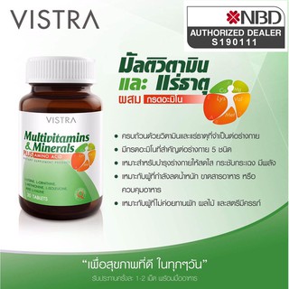 &gt;&gt;VISTRA MultiVitamins &amp; Minerals Plus Amino Acid 30และ50 เม็ด