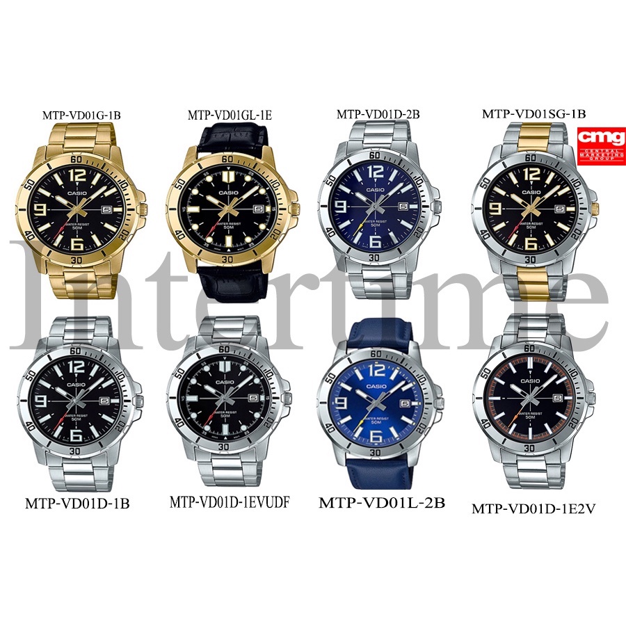 นาฬิกาข้อมือ CASIO รุ่น MTP-VD01L MTP-VD01G สายหนัง MTP-VD01D สาย