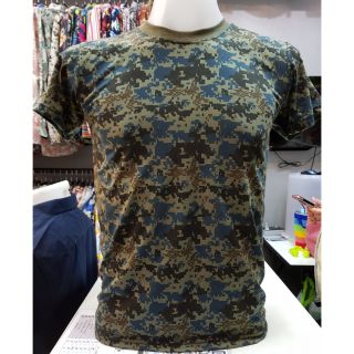 เสื้อยืดคอกลม พิมพ์ลายทหารดิจิตอล SIZE S (รอบอก34นิ้ว)