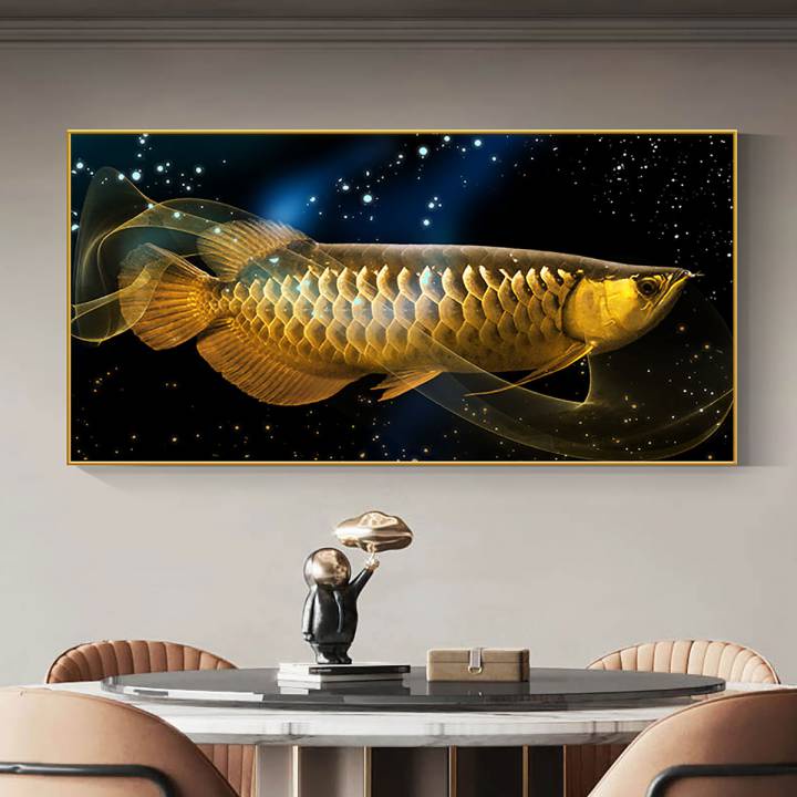 3d Arowana ปลาตกแต ่ งภาพวาดวอลล ์ เปเปอร ์ ห ้ องนั ่ งเล ่ นห ้ องนอนตกแต ่ งบ ้ านภาพจิตรกรรมฝาผนังกันน ้ ํา Self กาวผนังกระดาษ