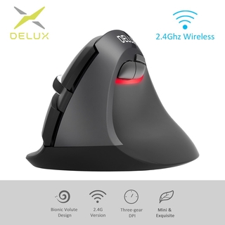 Delux M618 MINI GX White 2.4GHz ERGONOMIC เมาส์ไร้สายบรรเทาความเมื่อยล้า 1600 DPI ขนาดเล็กและน่ารัก