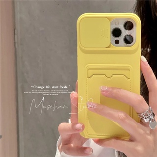 เคสไอโฟน  for iPhone 14 Pro Max 12 13 Pro ​Max 11Pro XR  XS Max 78 PLus Case with Card Solt เคส Colorful Soft Back Cover