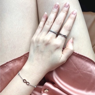 Jenny - Single blink - Infinity 14k hand set. (เซ็ตแหวน 2 วง และข้อมืองานชุบ 14k สวยทน โดนแอลกอฮอล์ได้ ไม่ลอก)