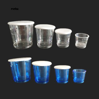 Richu_4Pcs 30/60/120/240ml Medicine Liquid Transparent Plastic Scale Measuring Cup Jug