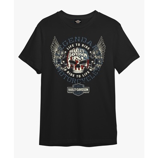 เสื้อยืด พิมพ์ลาย Harley DAVIDSON AMERICAN SKULL