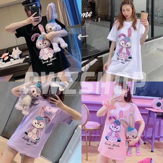 เสื้อยืดผ้าฝ้ายพิมพ์ลายเสื้อยืด Disney Stella Lou Stellalou เสื้อ สเตล่าลู เสื้อยืด ดิสนีย์ งานปักขนนิ่ม 🐰