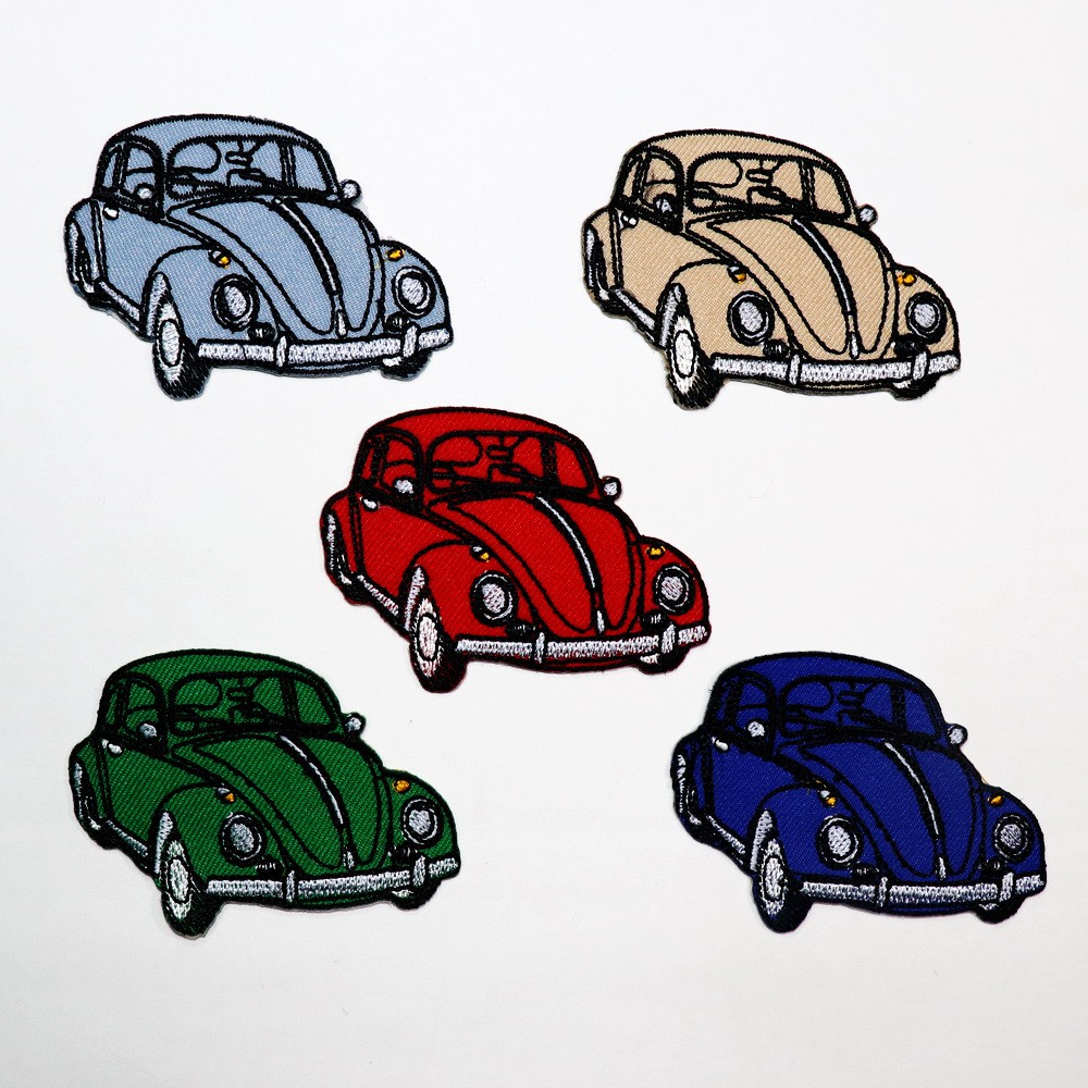 [ ตัวรีดรถโฟล์ค รถเต่า ฮิปปี้ ] Hippie Beetle Car Patch งานปัก ตัวรีดติดเสื้อ ตัวรีด รถโฟล์ค อาร์ม แ