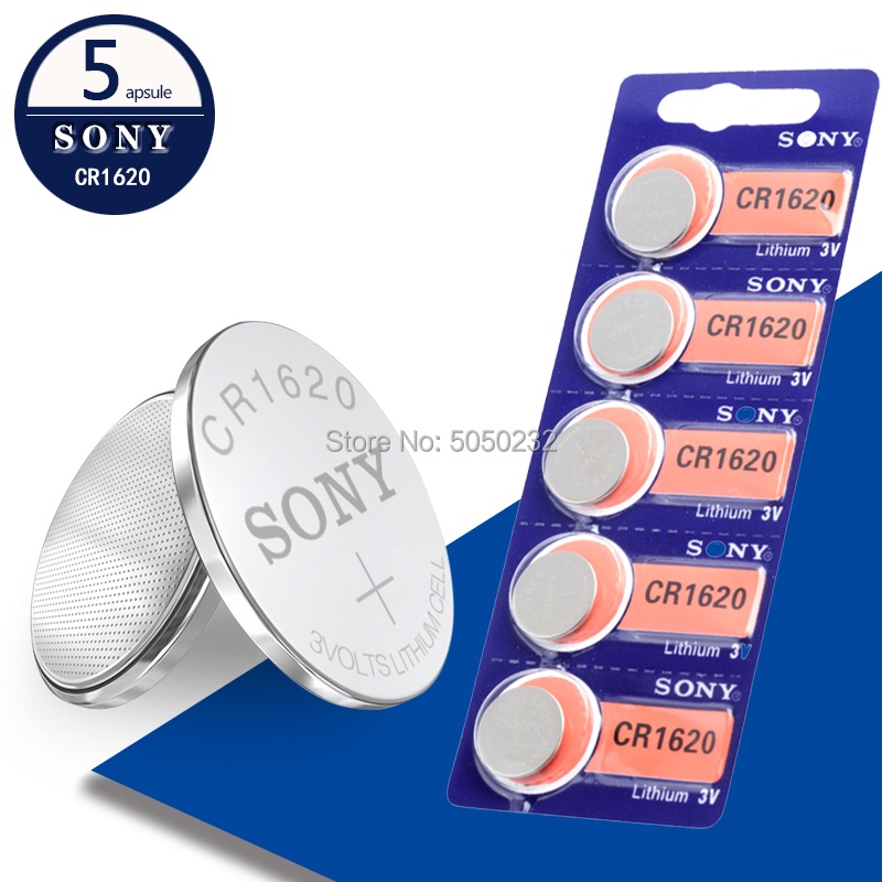 5pc/lot For Sony Original CR1620 Button Coin Cell Battery For Watch Car Remote Key cr 1620 ECR1620 G