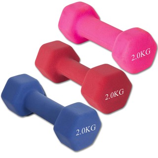 ดัมเบล Dumbbells ดัมเบลล์ผู้หญิง แพ็คคู่ สีชมพู / สีน้ำเงิน / สีแดง  1-2 กิโล