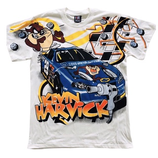 เสื้อยืดการ์ตูนโอเวอร์ปริ้น TAZMANIA NASCAR 90’ ผ้าฟอกเก่าสวย Size L / XL เลือกไซร้ได้ครับ