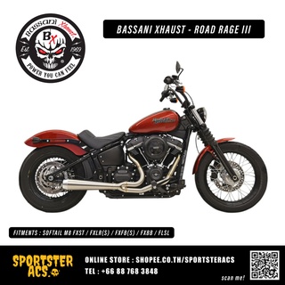 **ฟรีส่งผ่อน0%** Bassani Xhaust - Road Rage III สำหรับ Harley Softail M8