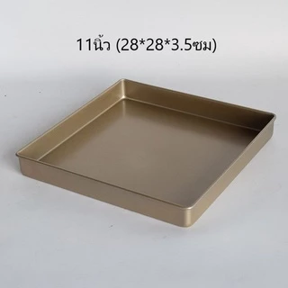 ถาดอบเค้กโรล เคลือบเทฟล่อน ขนาด 28*28*3.5ซม สีทองหนาอย่างดี