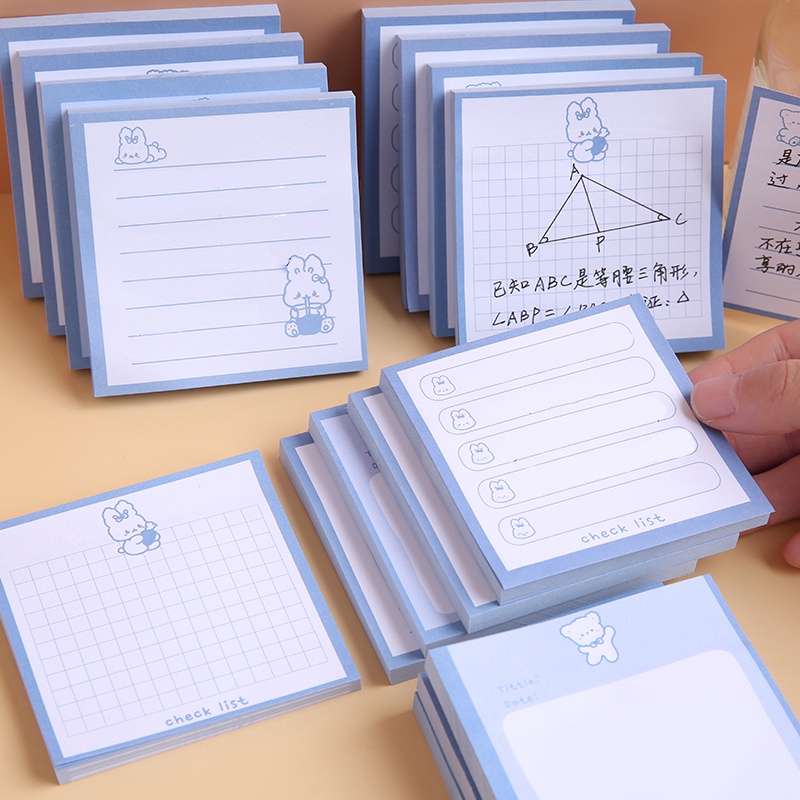 กระดาษโน๊ตเหนียวลายการ์ตูนแบบพกพา 80 แผ่น
