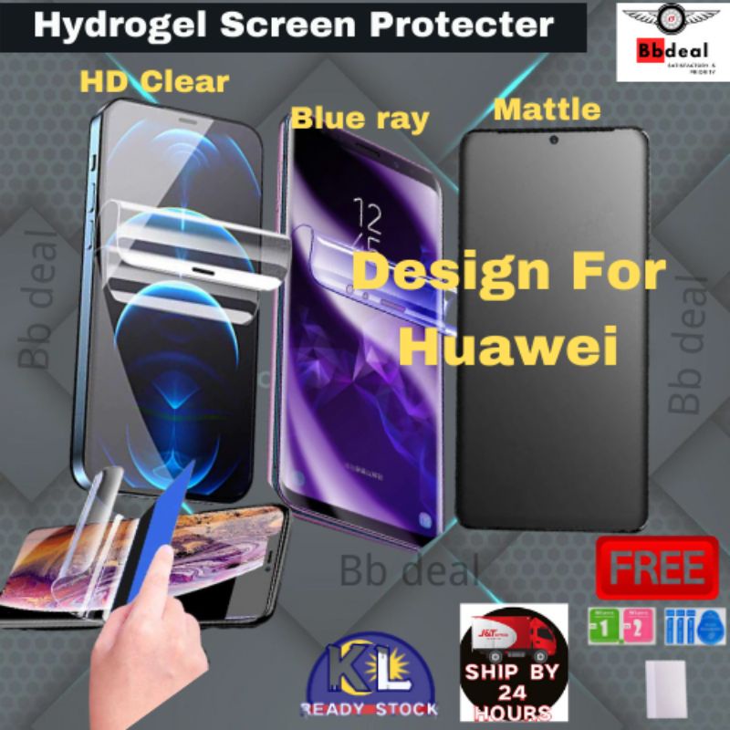 Huawei P40/ P40 Pro/ P30/ P20/ P10 [ซีรีส์ P ทั้งหมด] ฟิล์มกันรอยหน้าจอ Hydrogel/หน้าจอ Pelindung/ตั