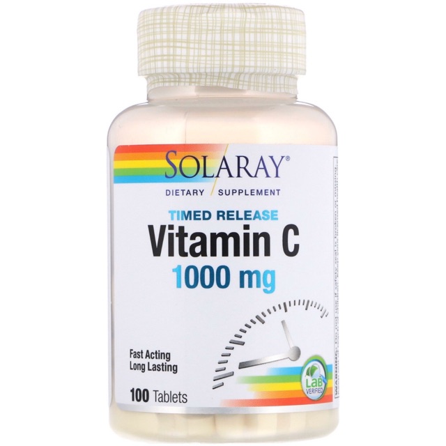 Vitamin C 500, 1,000 mg timed release SOLSRAY 100 เม็ด Shopee Thailand