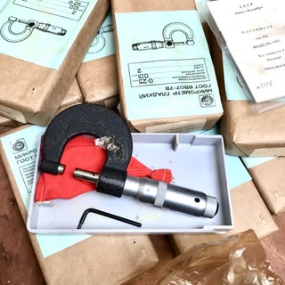 Micrometer Mikrometer MK 0-25mm 0.01mm เครื่องมือวัดชิ้นงาน ไมโครมิเตอร์ ไมโครมิเตอร์รุ่นเก่า ของสหภาพโซเวียต Ussr