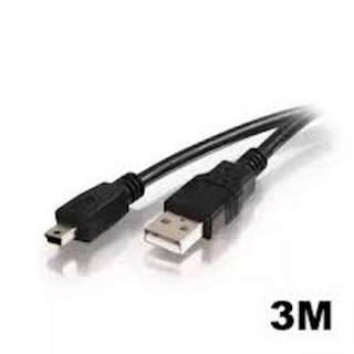 USB 2.0 A Male to 5-Pin Mini B Cable สำหรับ ชาร์จและซิงค์ สายยาว 3 เมตร Black and Blue 1.5M,3M,5M