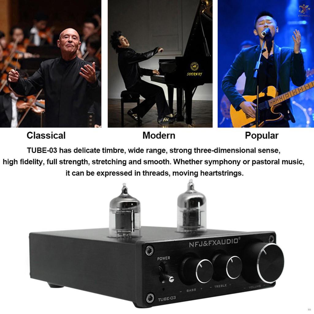 ﹍♝℗Fx - Audio Tube 03 Mini Hifi Preamplifier 6 K4 เครื่องดูดฝุ่นปรับเสียงเบส Rca