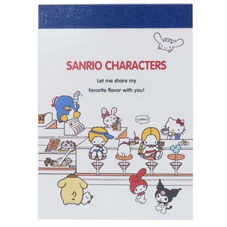 สมุดฉีก Memo Pad ลาย Sanrio Characters ( Dark Blue ) Tuxedosam / HelloKitty